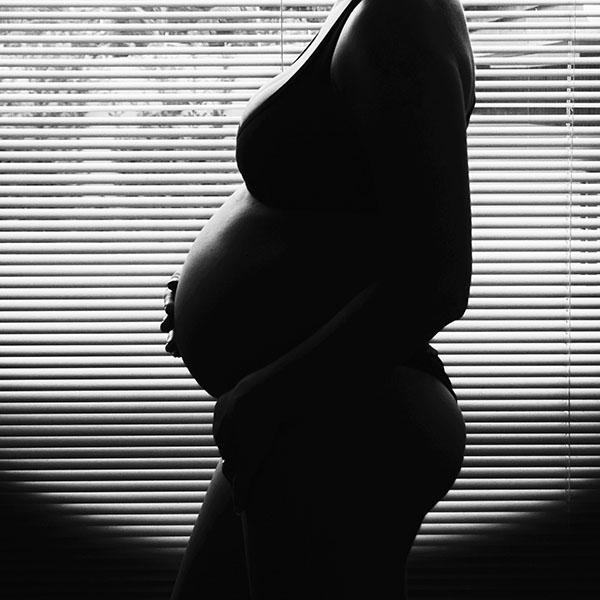 silhouette of pregnant woman