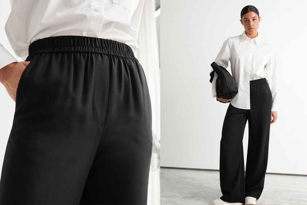 High Waist Easy Pull On Cotton Trouser  Chums
