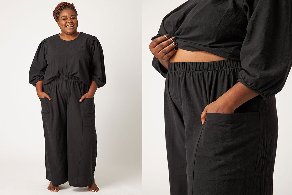 Satin-finish elastic waist trousers - Woman | Mango India