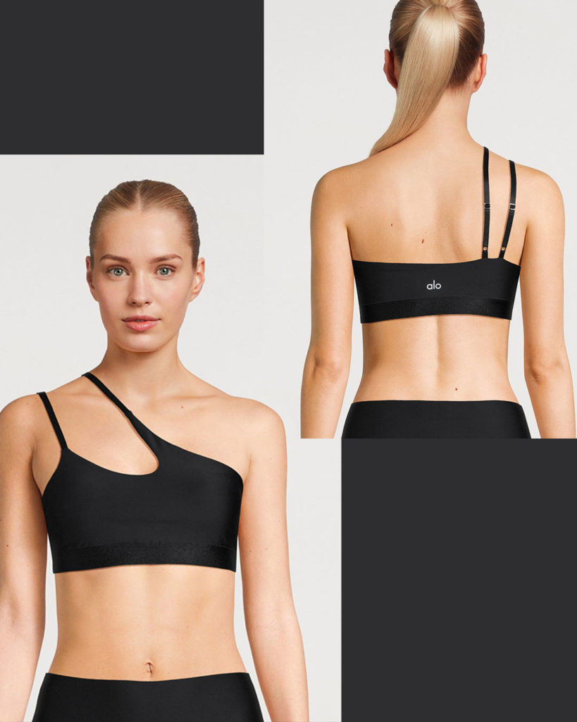 Super Shine Flash sports bra in black - Alo Yoga
